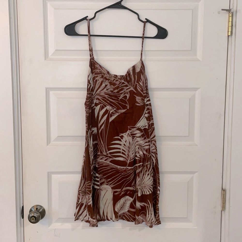 Brown tropical print O’Neill sundress size S